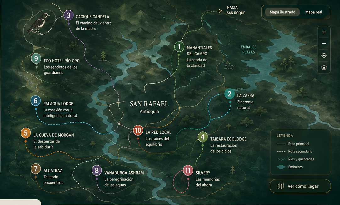 Cartografía orgánica de las once experiencias de San Rafael